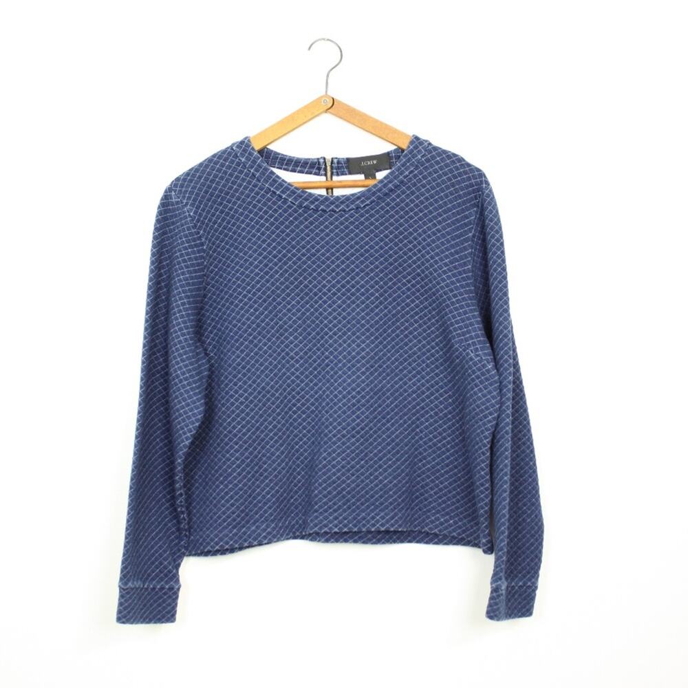 J. Crew Top Women's Size Large Blue Indigo Quill